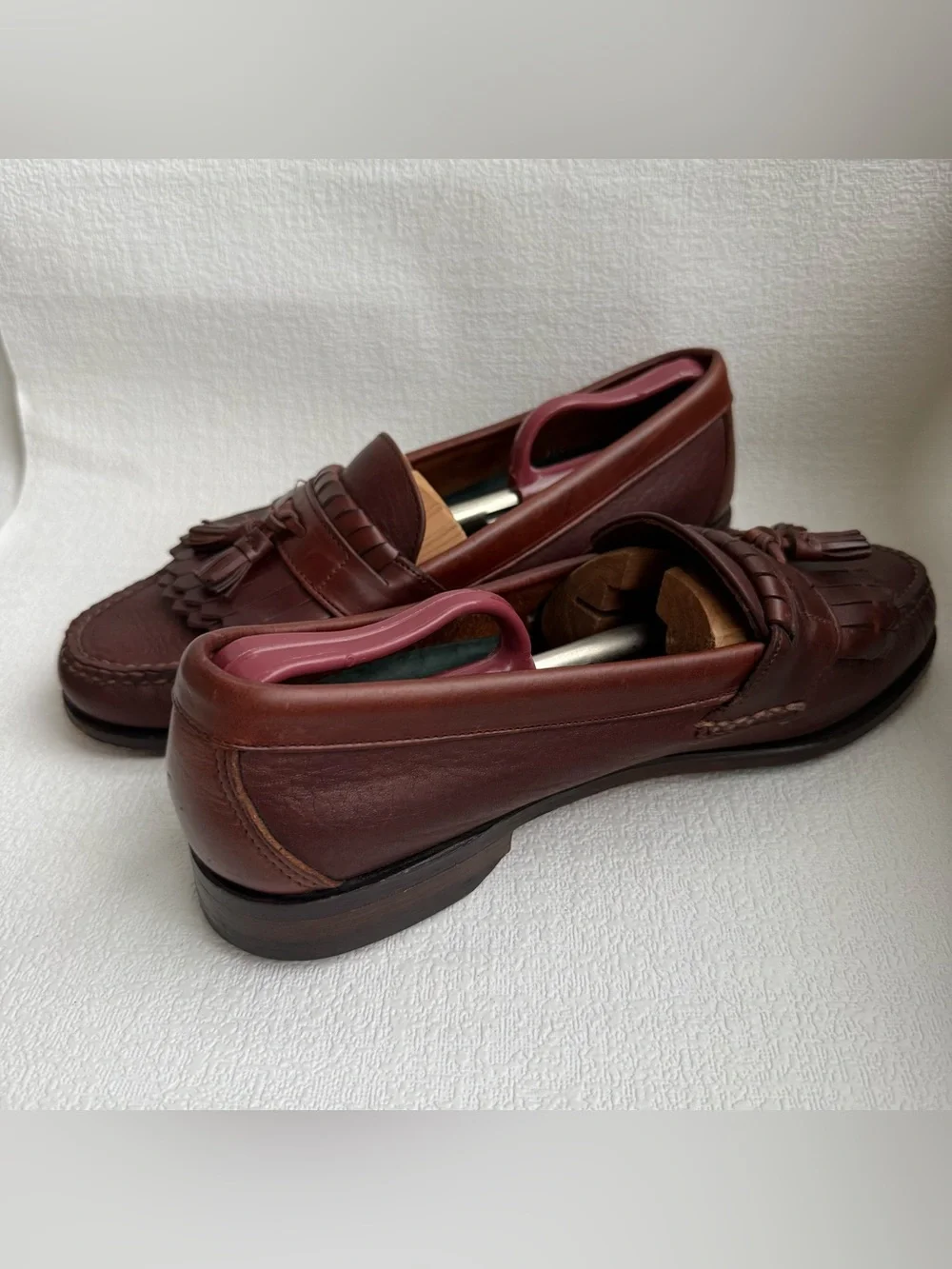 H.S. Trask Men’s 11M Burgundy Leather Kiltie Tassel Loafers USA Handmade